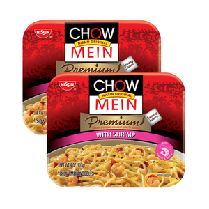 Nissin Chow Mein Premium with Shrimp Noodles 2 Pack (113g per Cup)