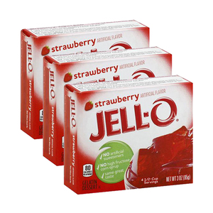 Jell-O Strawberry Gelatin Dessert Mix 3 Pack (85g per Box)